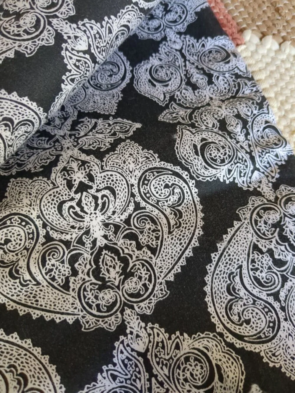 Black and White Cotton Blend Pants - Picture 6 of 14